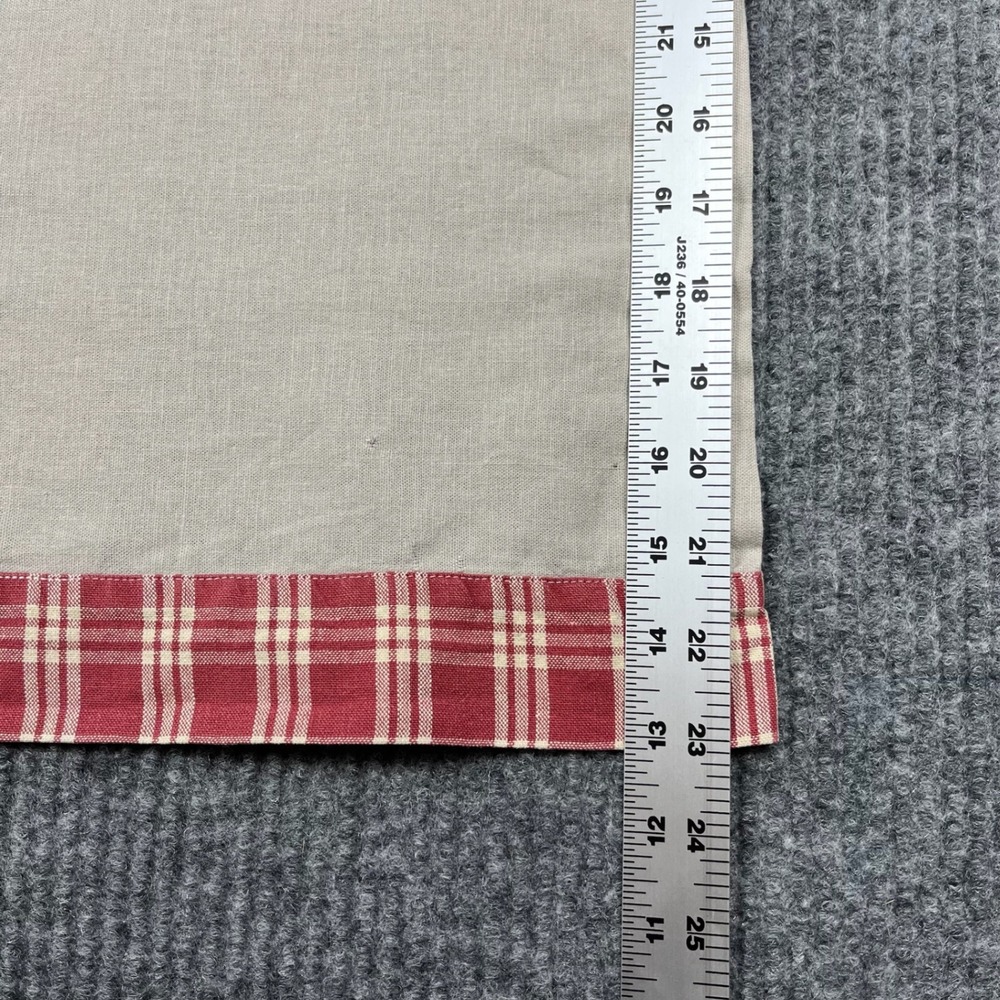 Vtg 80s Cottage Cafe Style Kitchen Curtains Embroidered Floral Plaid Farmhouse - Picture 7 of 12